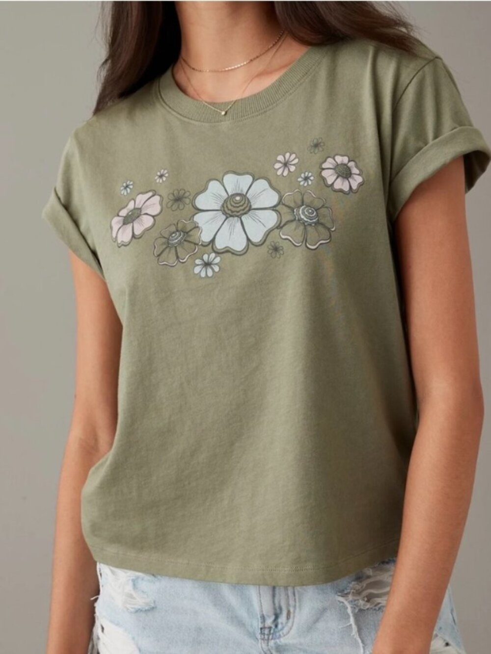 American Eagle Babydoll Crop Top size Small